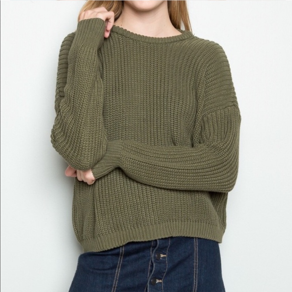 Brandy Melville Green Knit Sweater
